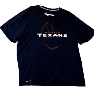 NIKE DRI-FIT T Shirt Houston Texans 2XL Black Short Sleeve T Shirt